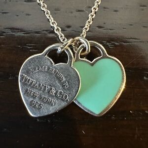 Tiffany & Co. Mini Double Heart Tag
Necklace Blue